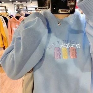 Bear Embroidery sweatshirt women Free size